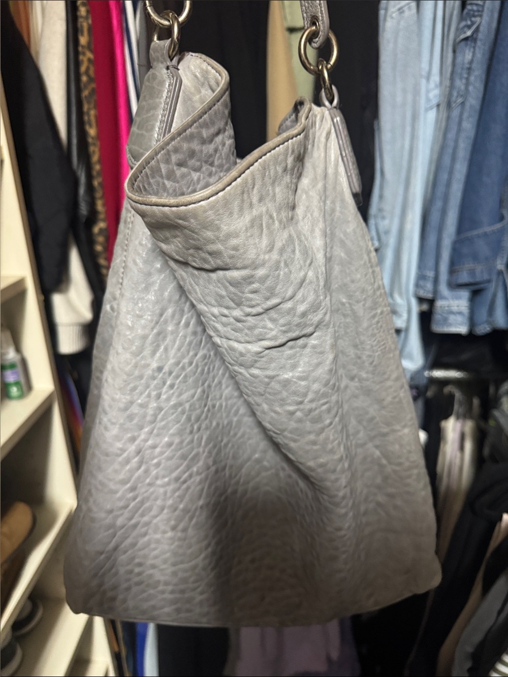 Alexander Wang Pebbled Leather Shoulder Hobo in Light Gray - Picture 3 of 6
